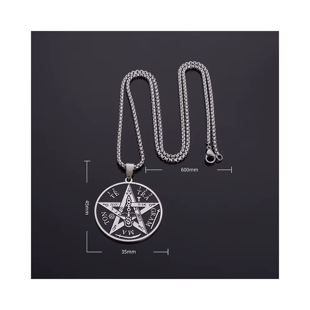 COLLAR DE ACERO COLGANTE TETRAGRAMMATON - 3