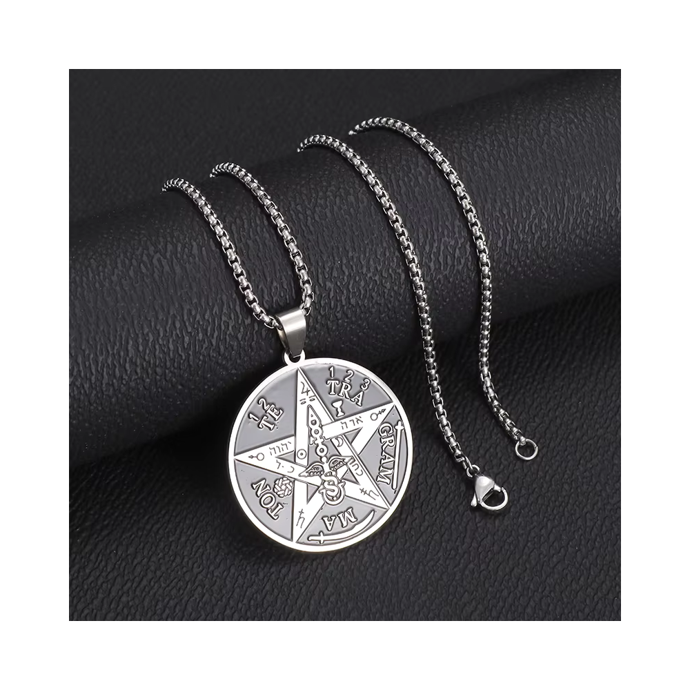COLLAR DE ACERO COLGANTE TETRAGRAMMATON - 5