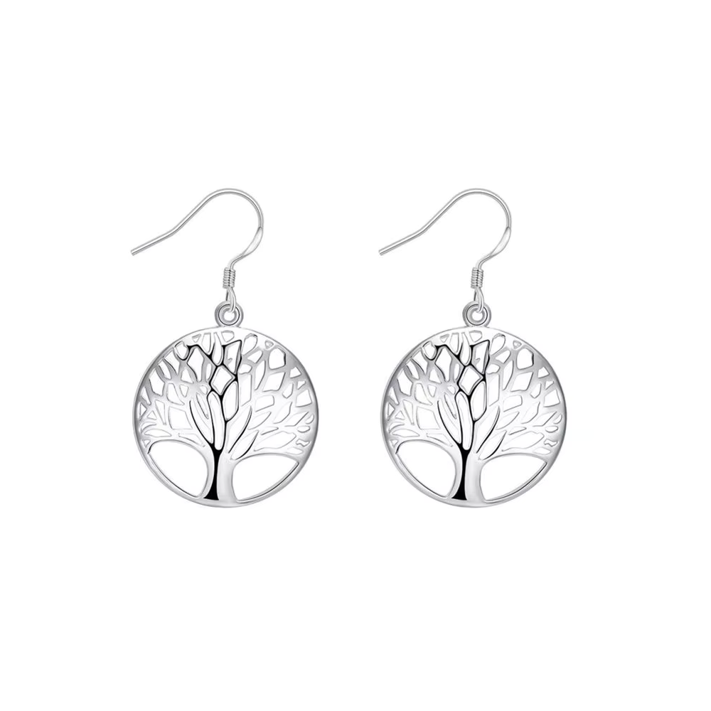CONJUNTO DE PLATA COLLAR Y AROS ÁRBOL DE LA VIDA - 3