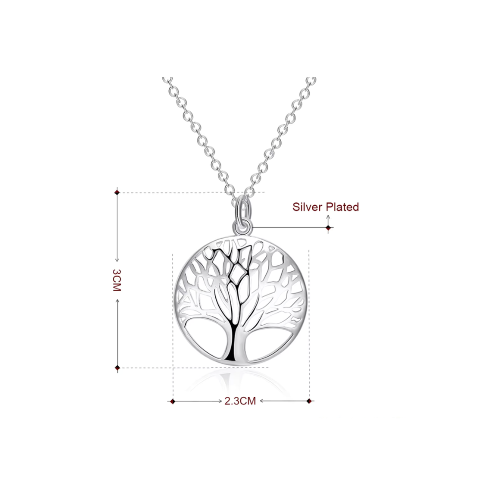 CONJUNTO DE PLATA COLLAR Y AROS ÁRBOL DE LA VIDA - 6