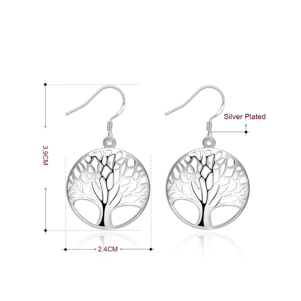 CONJUNTO DE PLATA COLLAR Y AROS ÁRBOL DE LA VIDA - 7