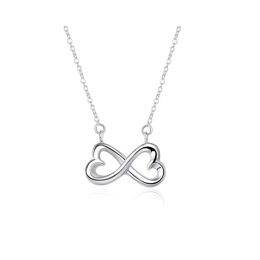 Collar Plateado Con Colgante Infinito - 1