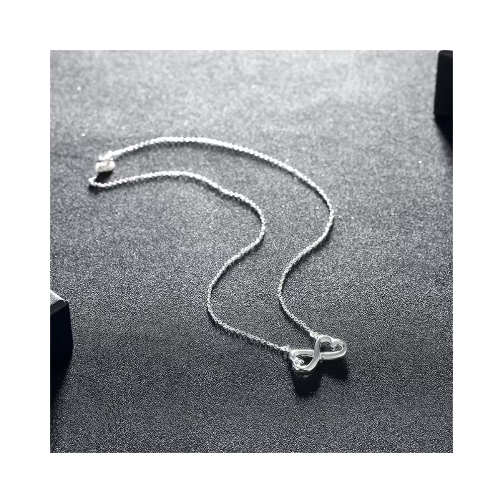 Collar Plateado Con Colgante Infinito - 2