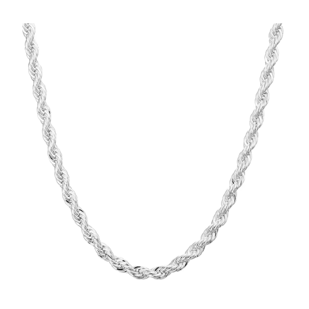 CADENA TOURBILLON ACERO PLATEADA 4 MM 55 CM