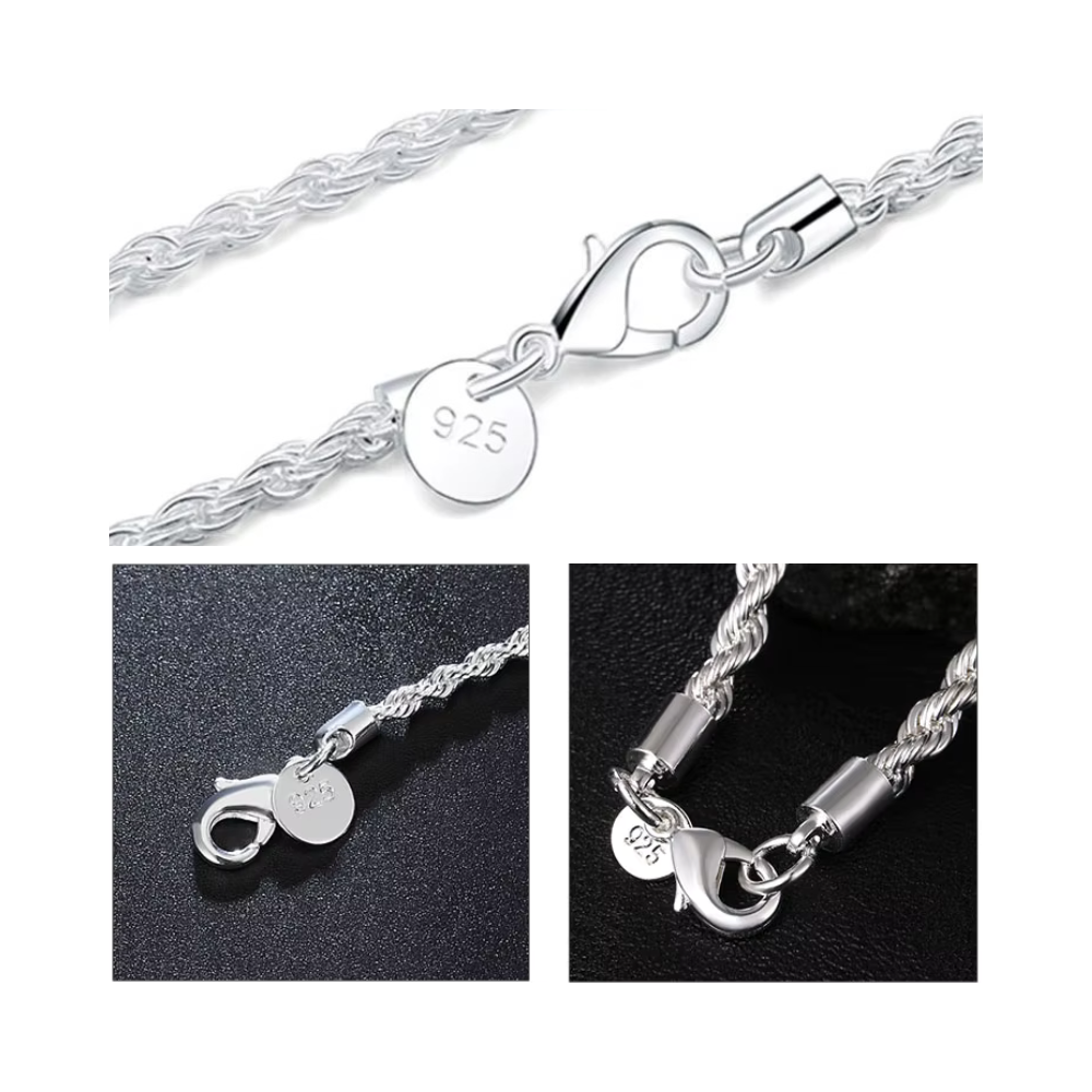 CADENA TOURBILLON ACERO PLATEADA 4 MM 60 CM - 2