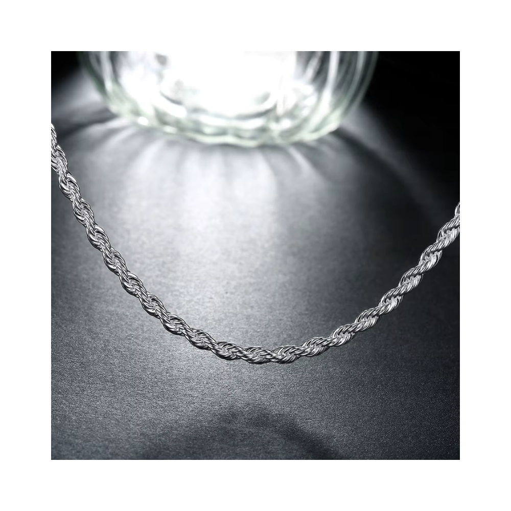CADENA TOURBILLON ACERO PLATEADA 4 MM 60 CM - 4