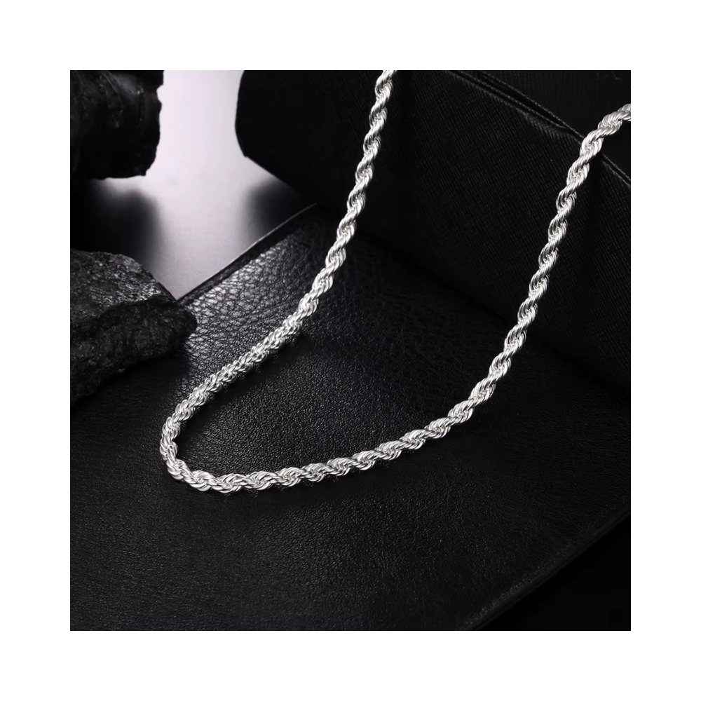 CADENA TOURBILLON ACERO PLATEADA 4 MM 60 CM - 5