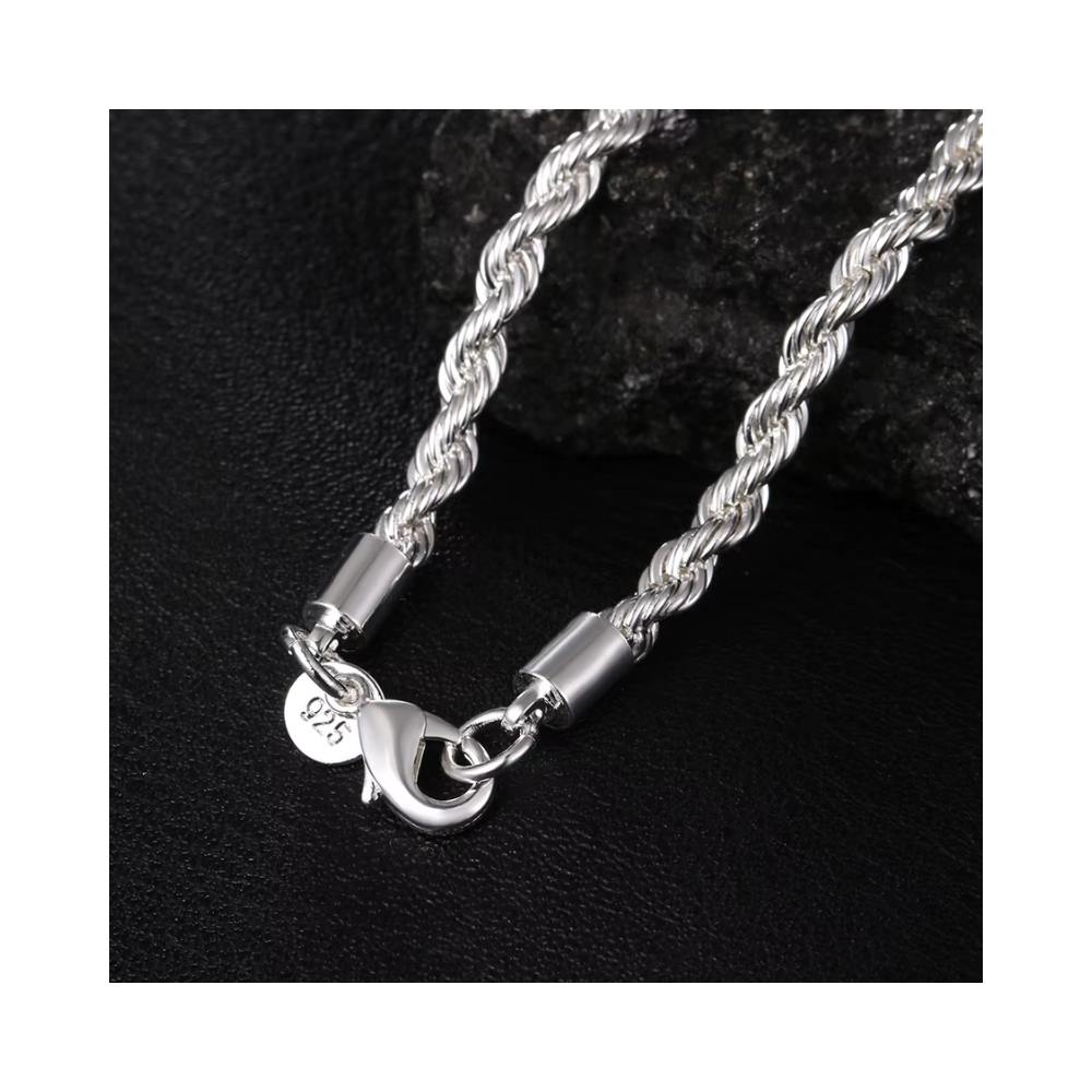 CADENA TOURBILLON ACERO PLATEADA 4 MM 60 CM - 6