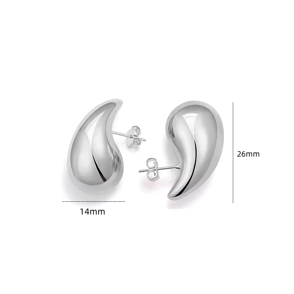 AROS PLATA ESTILO GOTA CHUNKY 26 MM - 3