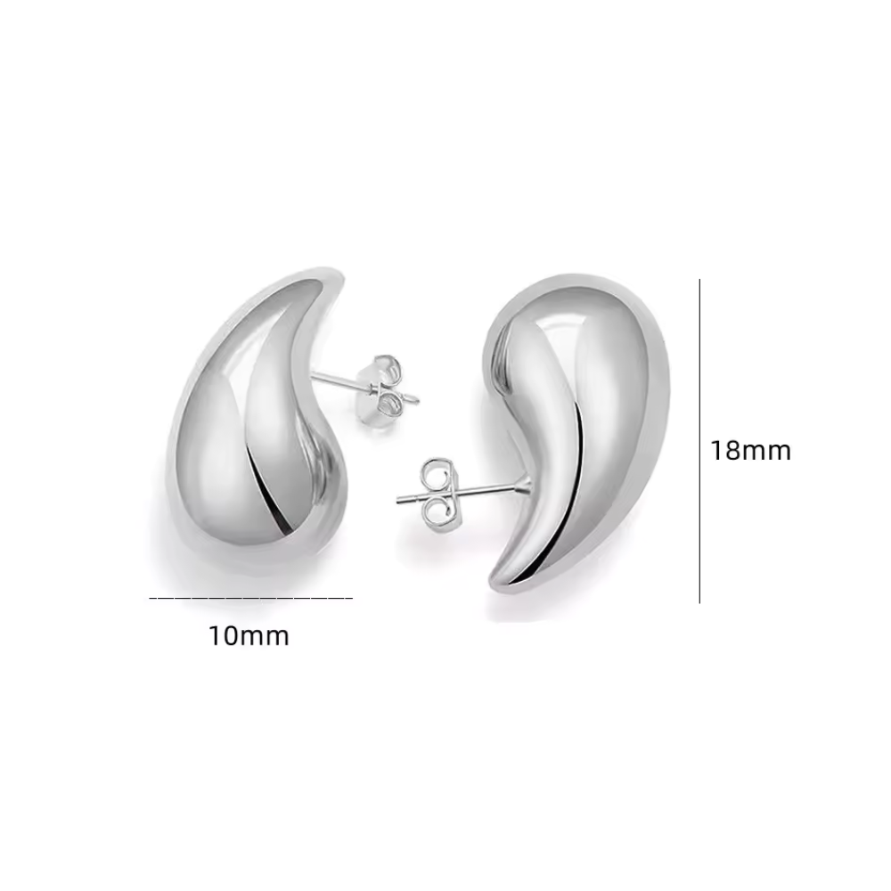 AROS PLATA ESTILO GOTA CHUNKY 18 MM - 3