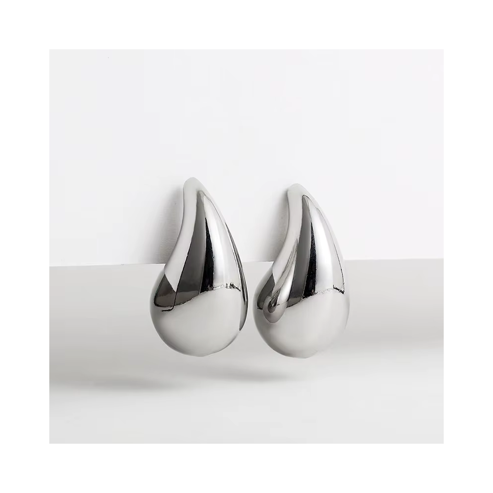 AROS PLATA ESTILO GOTA CHUNKY 18 MM - 4