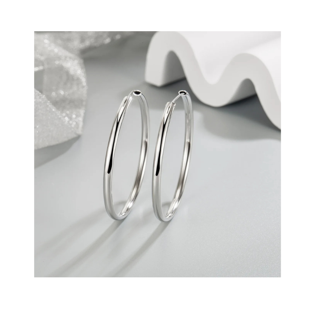 AROS PLATA ARGOLLA BORDE OVALADO 30 MM - 3