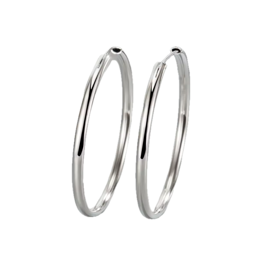 AROS PLATA ARGOLLA BORDE OVALADO 40 MM - 1