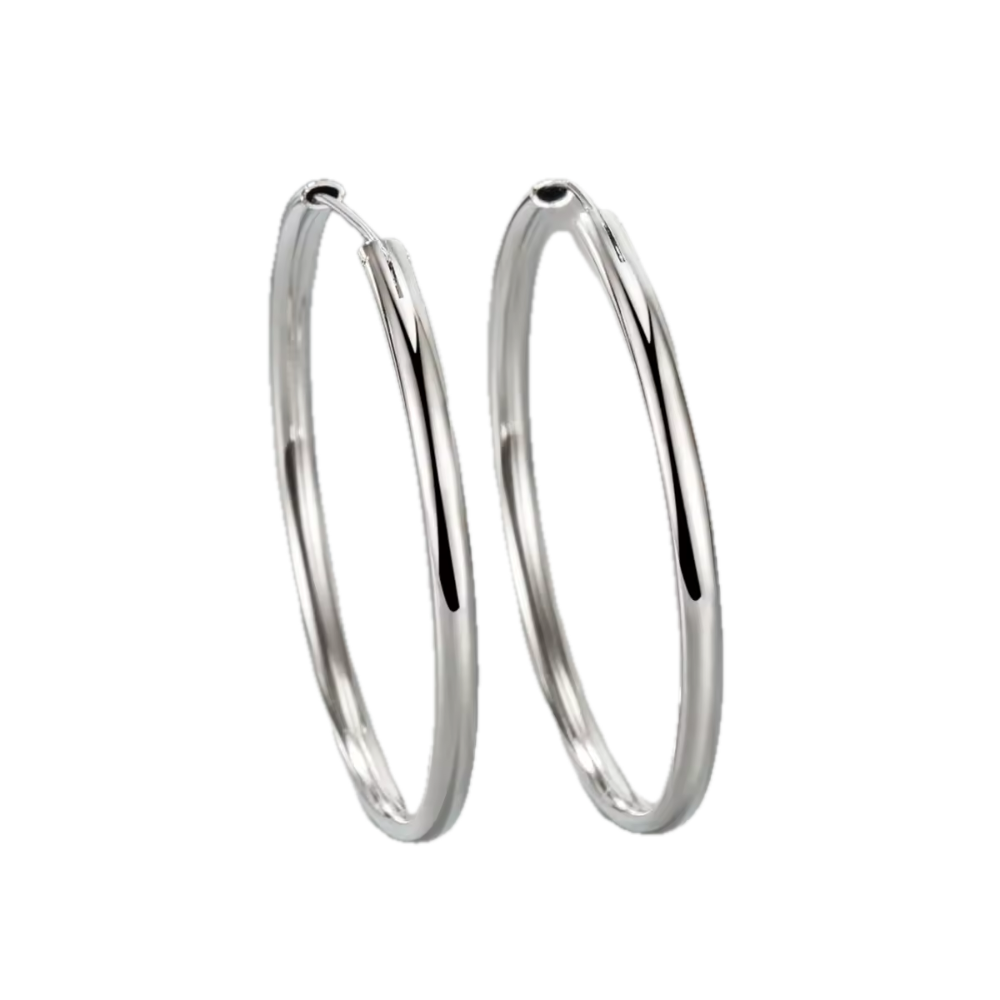 AROS PLATA ARGOLLA BORDE OVALADO 40 MM - 2