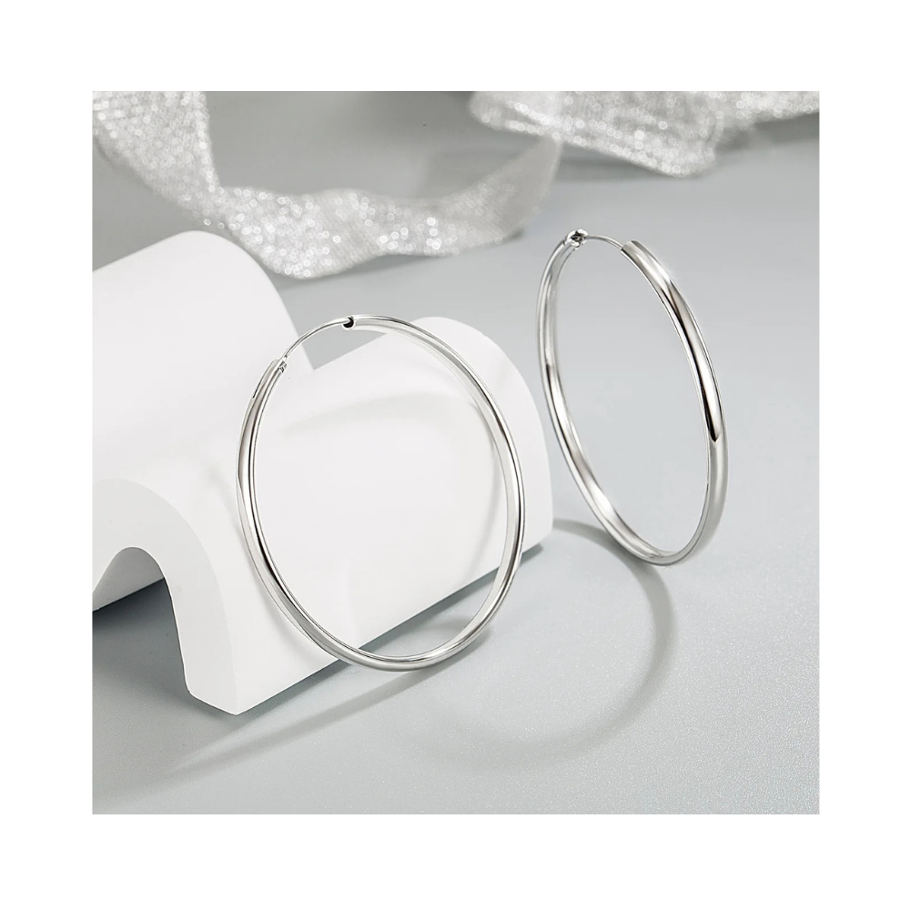 AROS PLATA ARGOLLA BORDE OVALADO 40 MM - 5