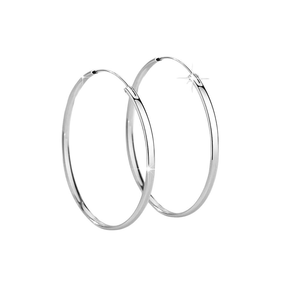 AROS PLATA ARGOLLA BORDE OVALADO 50 MM - 2