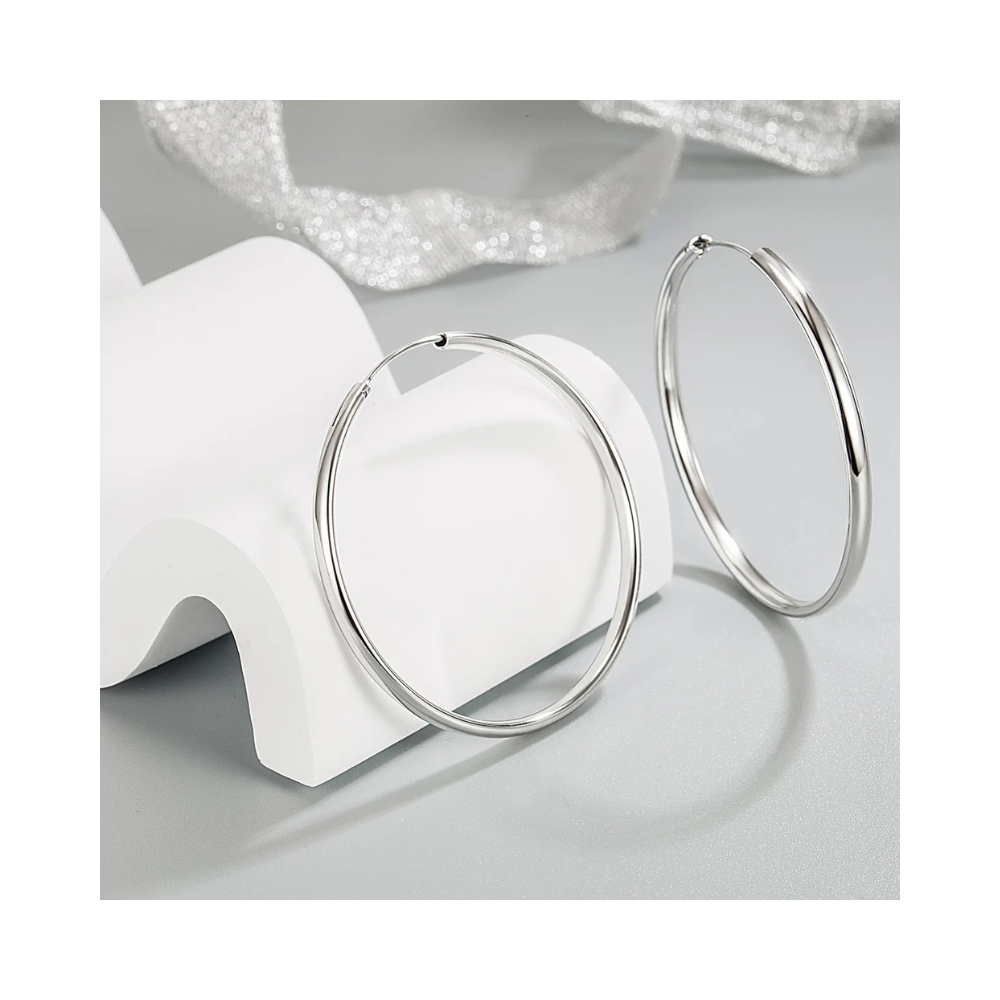 AROS PLATA ARGOLLA BORDE OVALADO 50 MM - 3