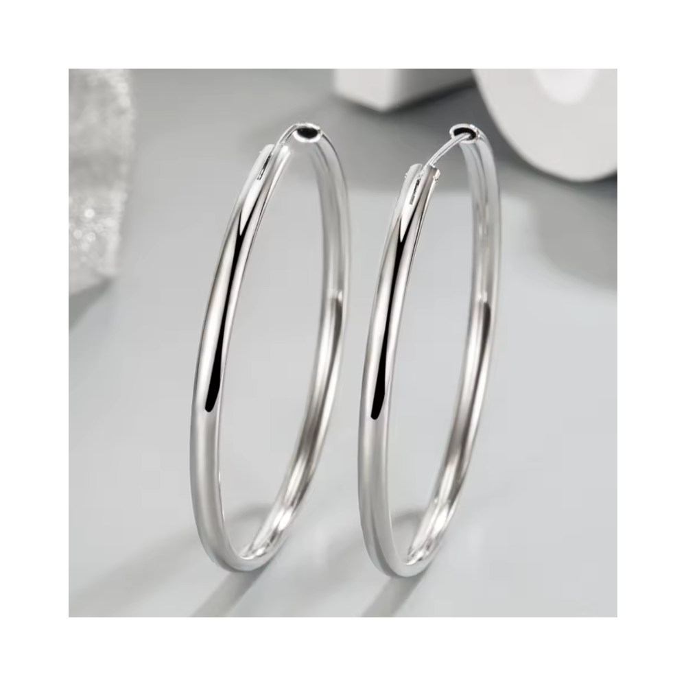 AROS PLATA ARGOLLA BORDE OVALADO 50 MM - 4