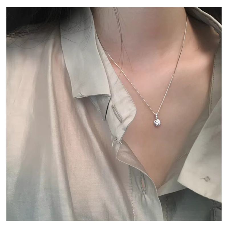 COLLAR PLATA PUNTO DE LUZ CIRCON 40 CM - 6