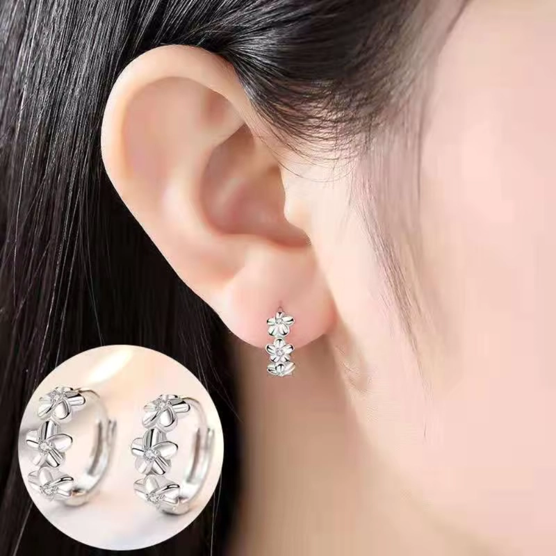 AROS PLATA FLOR CAMELIA CON CIRCONITA 8 MM - 4