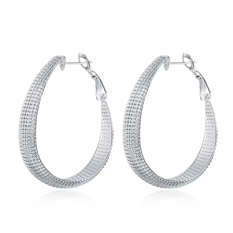 AROS PLATA EN U FACETADO 40 MM - 1