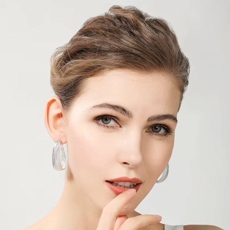 AROS PLATA EN U FACETADO 40 MM - 4