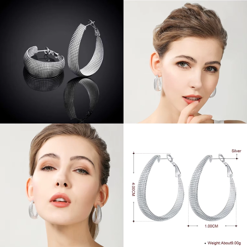 AROS PLATA EN U FACETADO 40 MM - 6