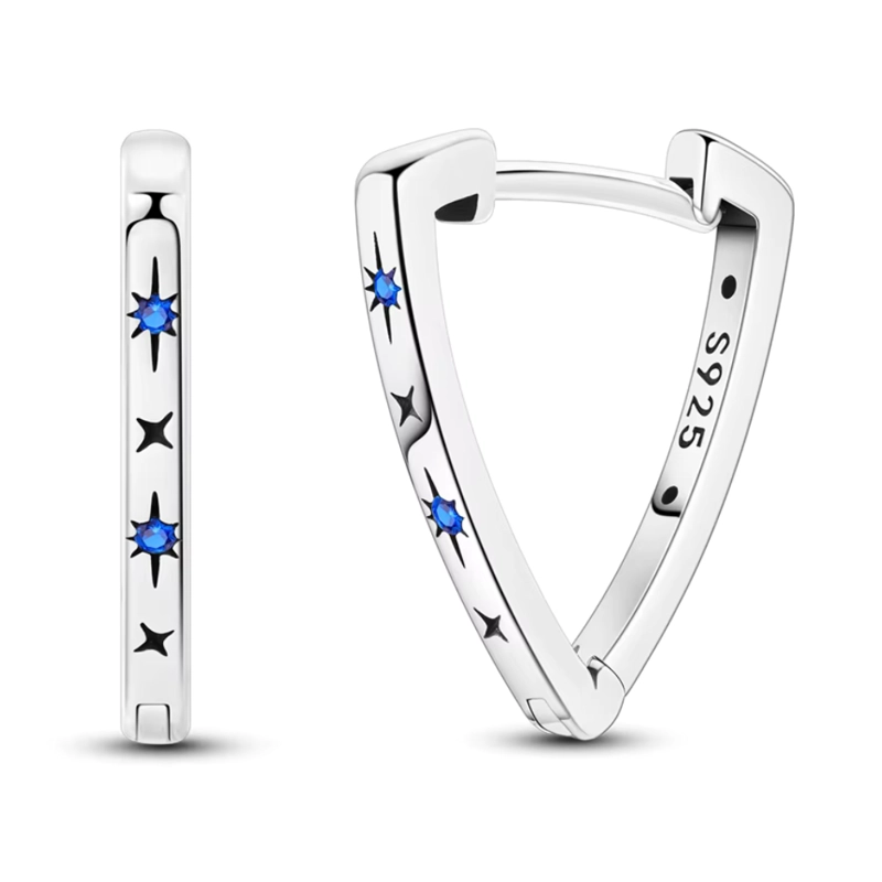 AROS PLATA TRIANGULAR ESTRELLAS CIRCON - 1
