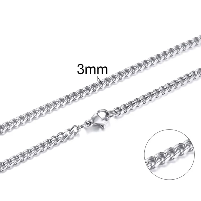 CADENA ACERO MIAMI CUBAN 3 MM 50 CM - 2