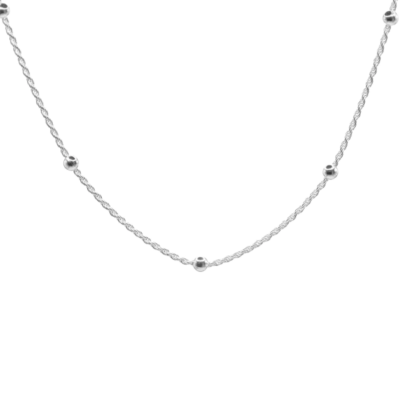 CADENA DE PLATA 925 TOURBILLON CON ESFERAS 50 CM - 1