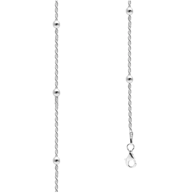 CADENA DE PLATA 925 TOURBILLON CON ESFERAS 50 CM - 2