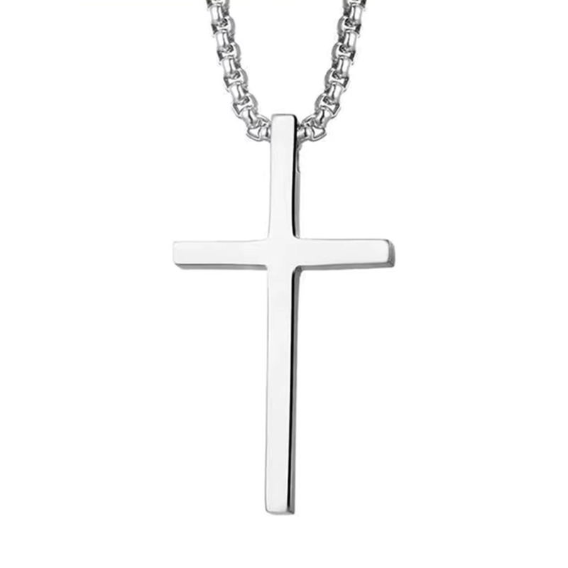 COLLAR DE CRUZ ACERO 55 CM - 1