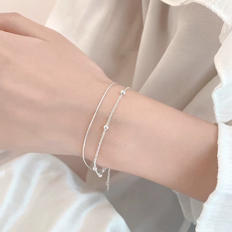 PULSERA DOBLE CADENA ESFERAS AURORA - 2