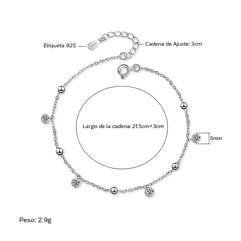 TOBILLERA CADENA CON CIRCONES COLGANTES - 3