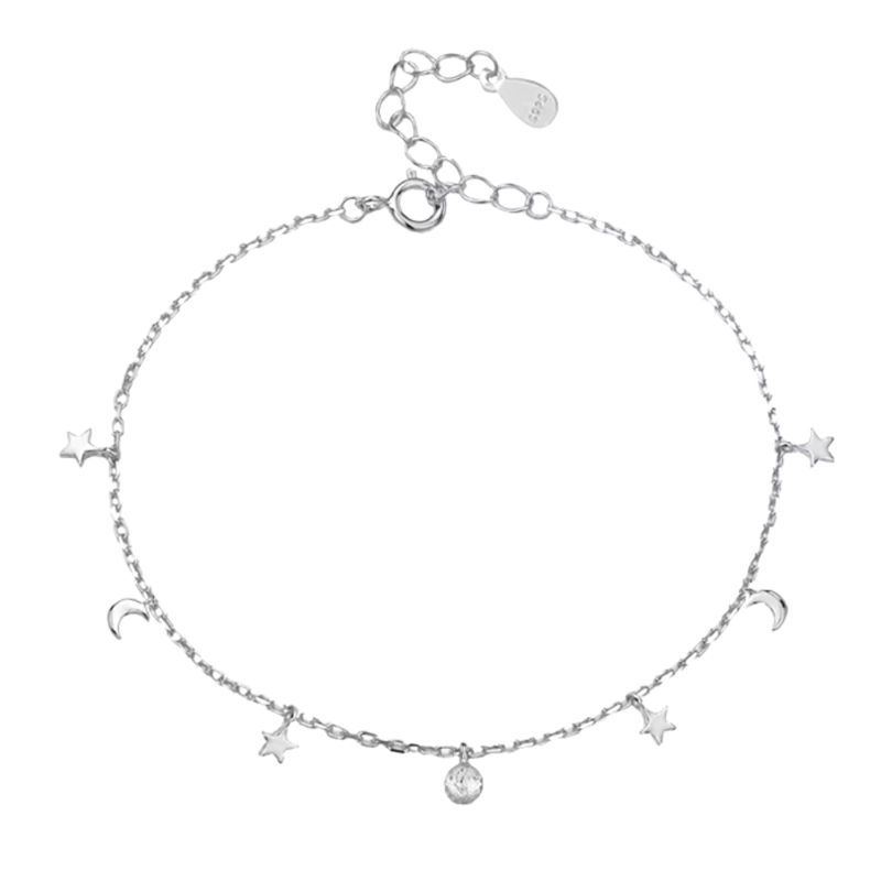 TOBILLERAS CADENA CON COLGANTES ESTRELLAS Y LUNAS - 1