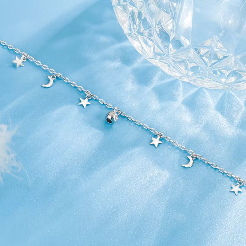 TOBILLERAS CADENA CON COLGANTES ESTRELLAS Y LUNAS - 2