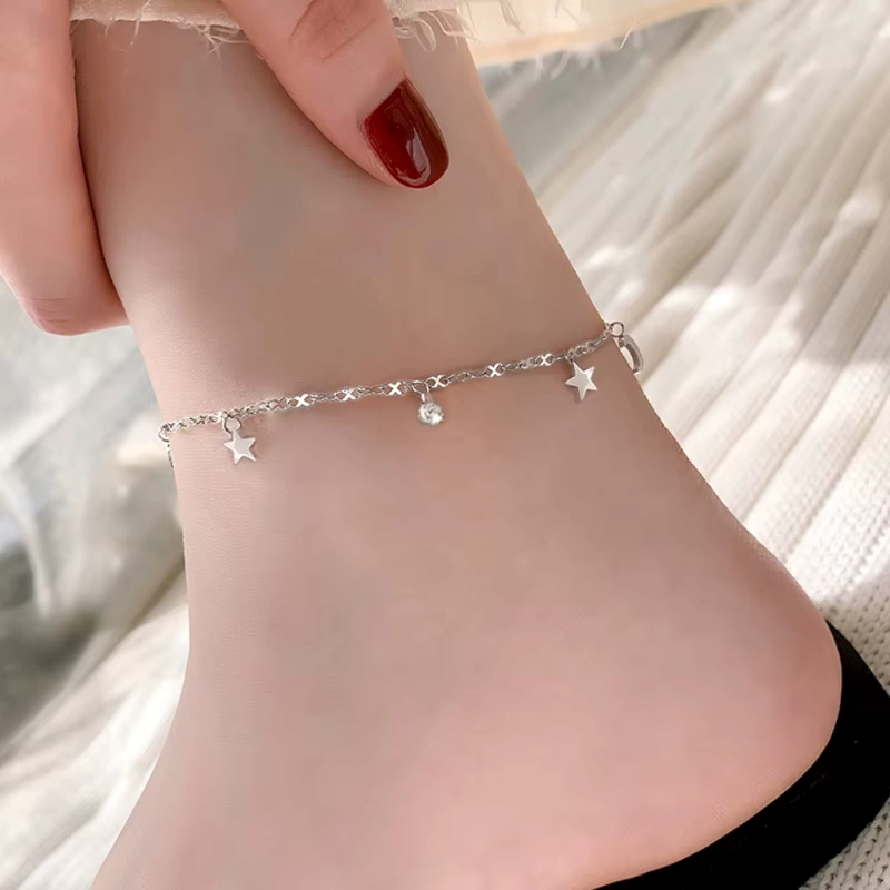 TOBILLERAS CADENA CON COLGANTES ESTRELLAS Y LUNAS - 5