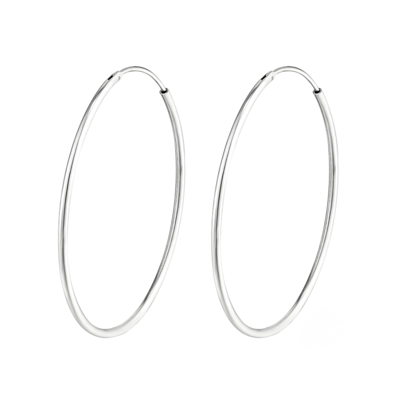 Aros De Plata Tipo Argolla 60 mm