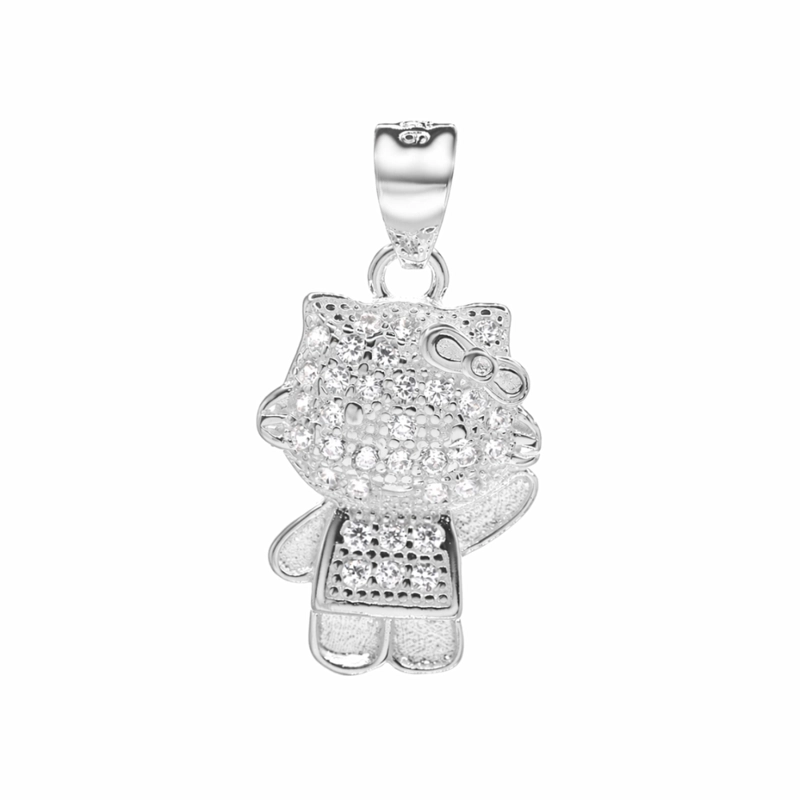COLGANTE HELLO KITTY PLATA CON CIRCONES - 1