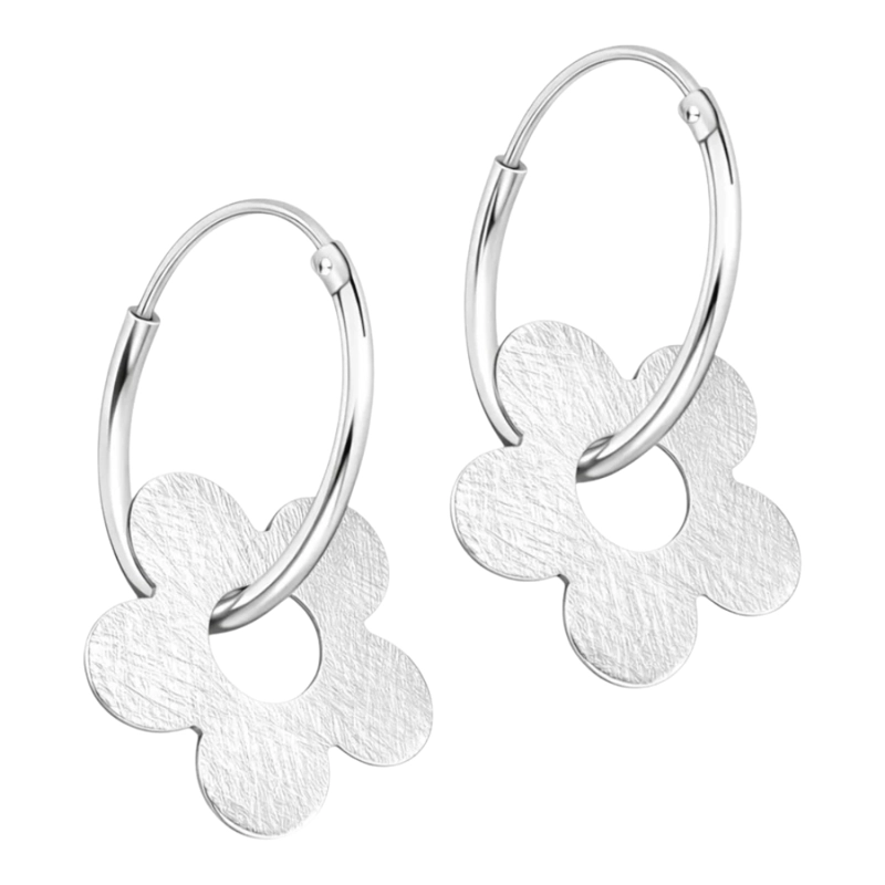 ARGOLLAS CON DIJE DE FLOR SATINADA - 2