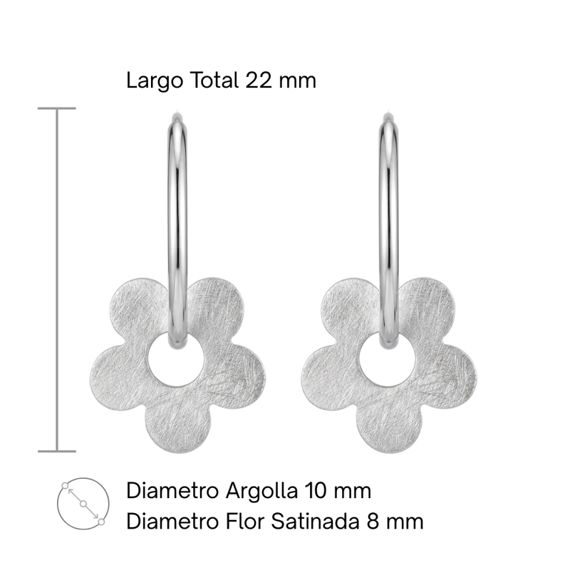 ARGOLLAS CON DIJE DE FLOR SATINADA - 3