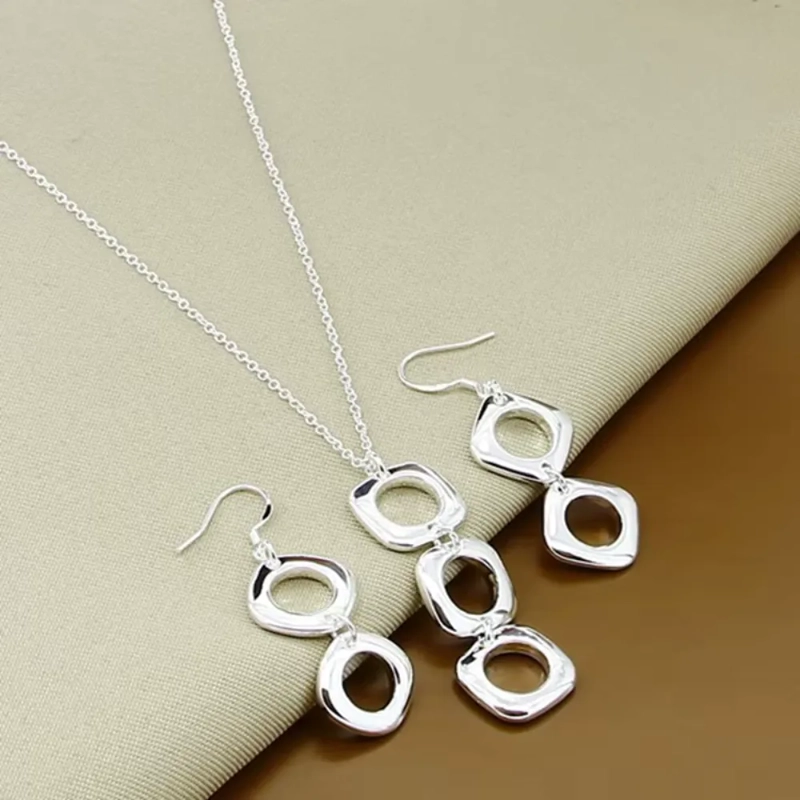 CONJUNTO COLLAR Y AROS GEOME TRICOS - 4