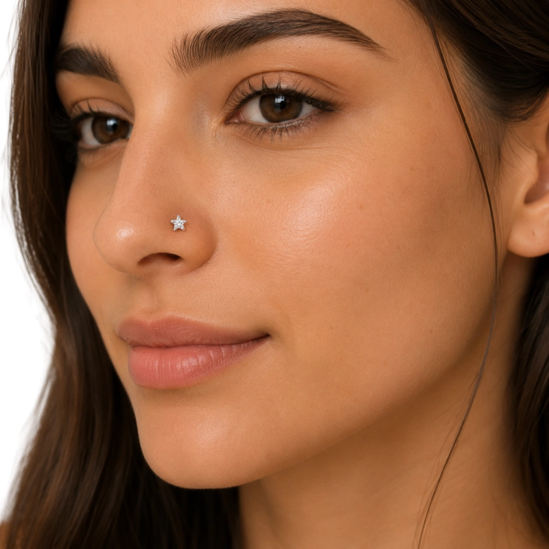 PAR PIERCING ESTRELLA CIRCON 4 MM PLATA 925 - 3