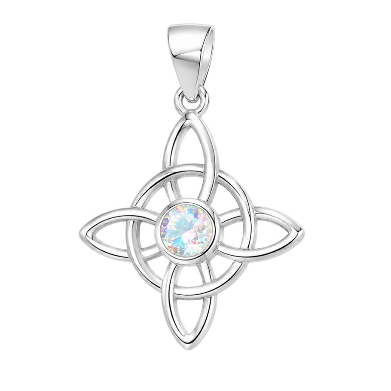 COLGANTE NUDO DE BRUJAS TORNASOL PLATA 925 - 1