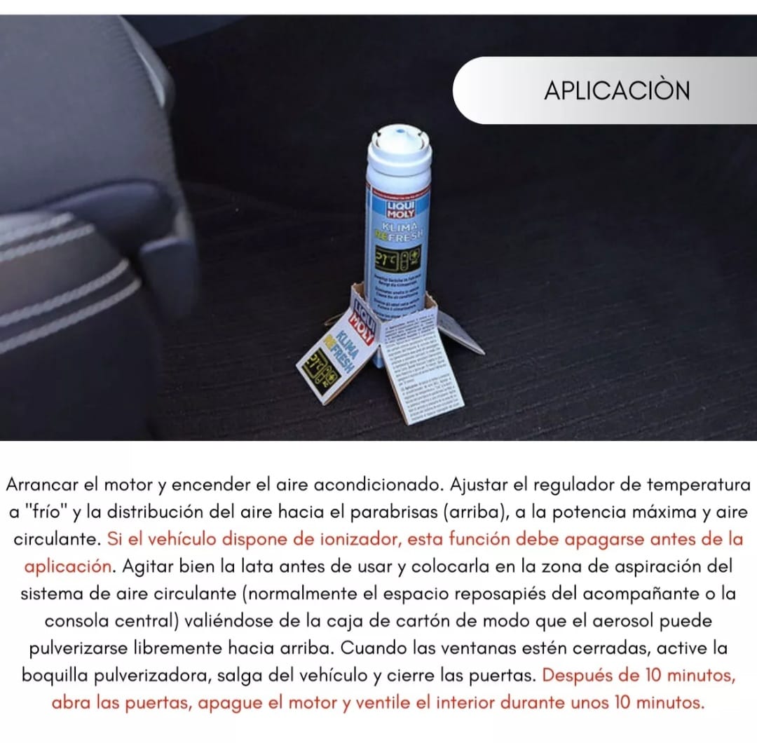 LIMPIADOR PARA AIRE ACONDICIONADO LIQUI MOLY 75ML KLIMA REFRESH - 3