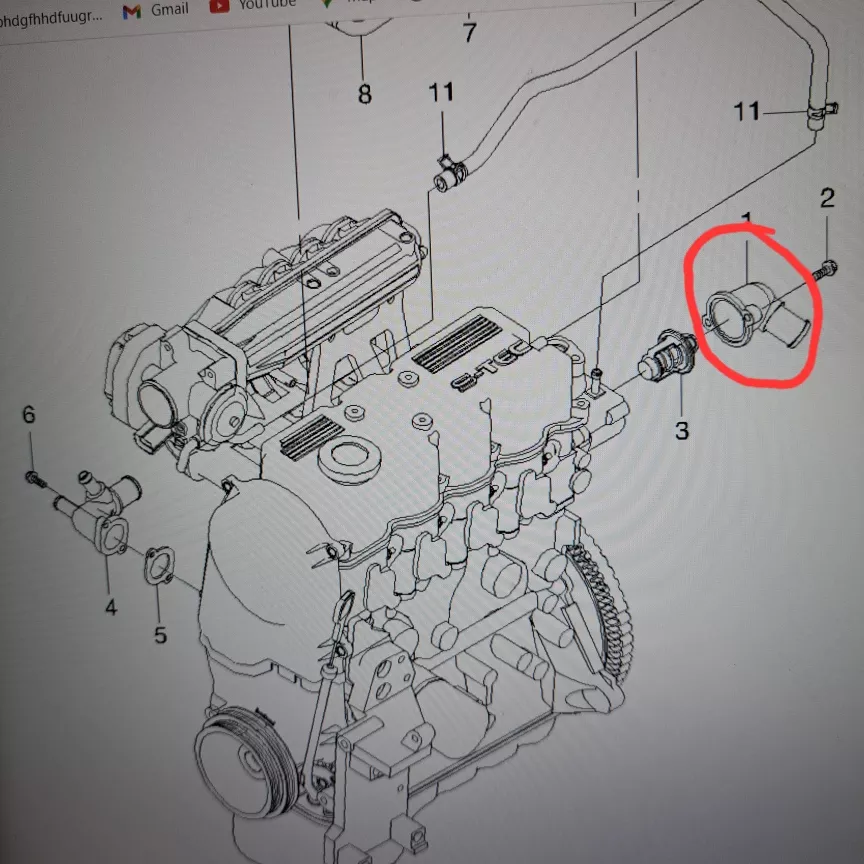 TAPA TERMOSTATO CHEVROLET SPARK 800 1.000CC - 4