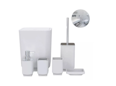 Set De Accesorios De Baño Relaxdays | 4 Piezas De Acero Inoxidable Antracita | Dispensador, Jabonera, Vaso Y Soporte Para Cepillos