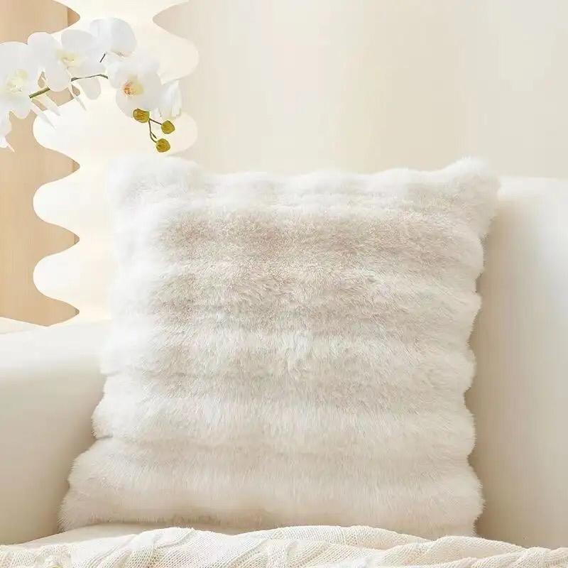 COJÍN TODOHOGARSANTIAGODECHILE EXTRA SUAVE DISEÑO 3D JASPEADO 45 X 45 CM BLANCO - 1