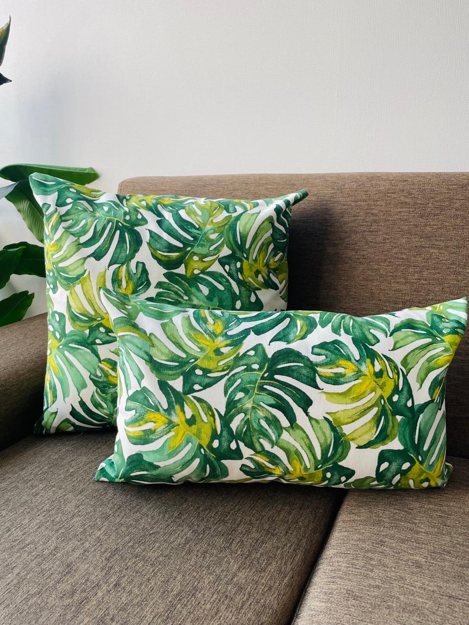 COJÍN TODOHOGARSANTIAGODECHILE FCE5 SET 2 ESTAMPADOS 45 X 45 CM VERDE - 1