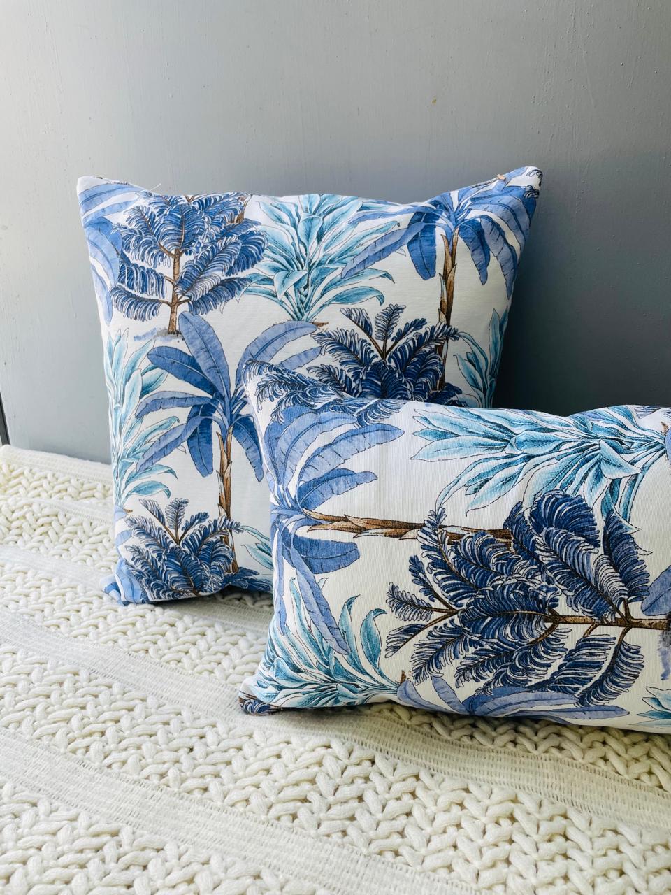 COJÍN TODOHOGARSANTIAGODECHILE FCE2 SET 2 ESTAMPADOS 45 X 45 CM AZUL - 1